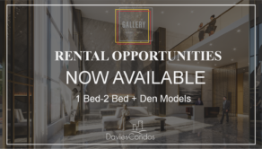Gallery Rental Opportunities - now available - 1 bed or 2 bed